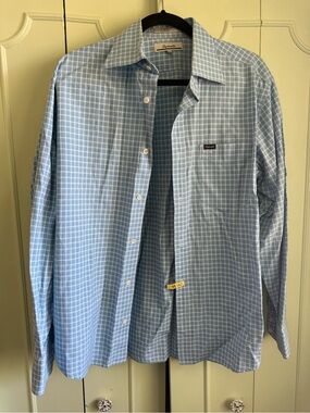 Faconnable Light Blue Windowpane Dress Shirt